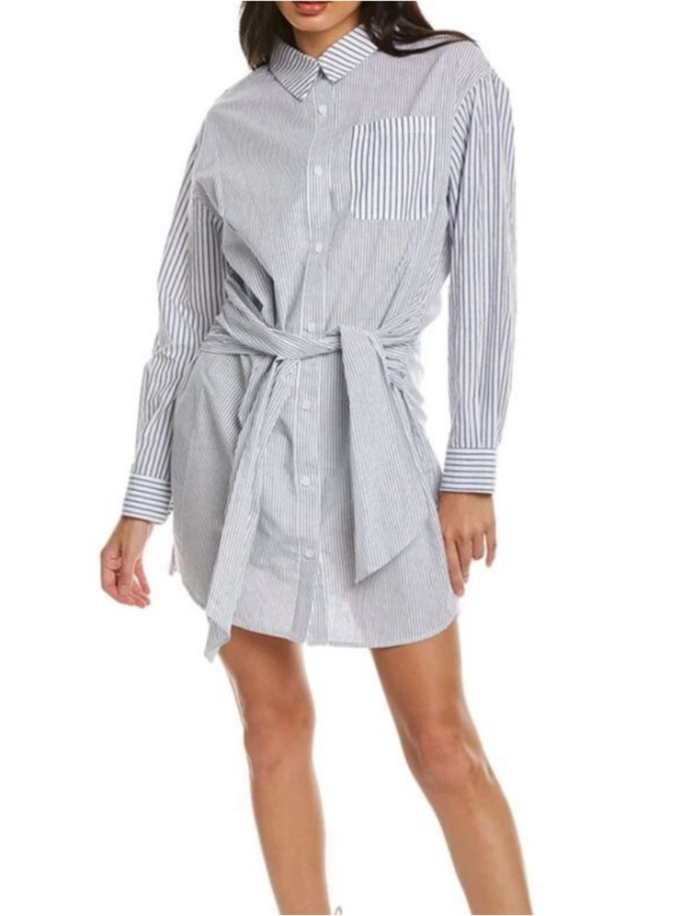 Saylor Tuckernuck Cotton Linen Blend Robby Striped Mini Shirtdress Size Small